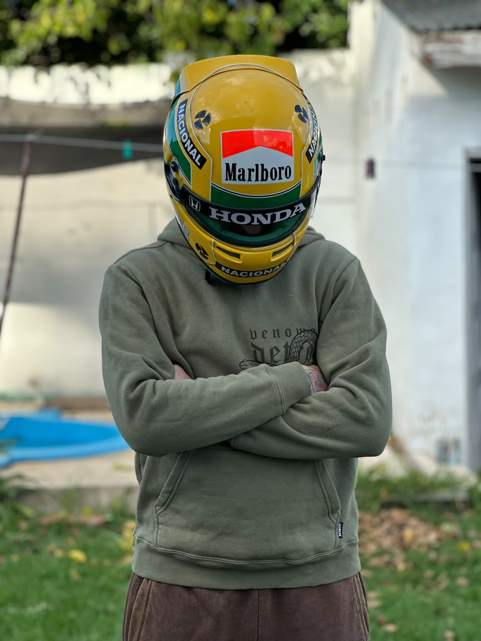 Ayrton Senna Honda Replica Helmet – Handcrafted Formula 1 Collectible