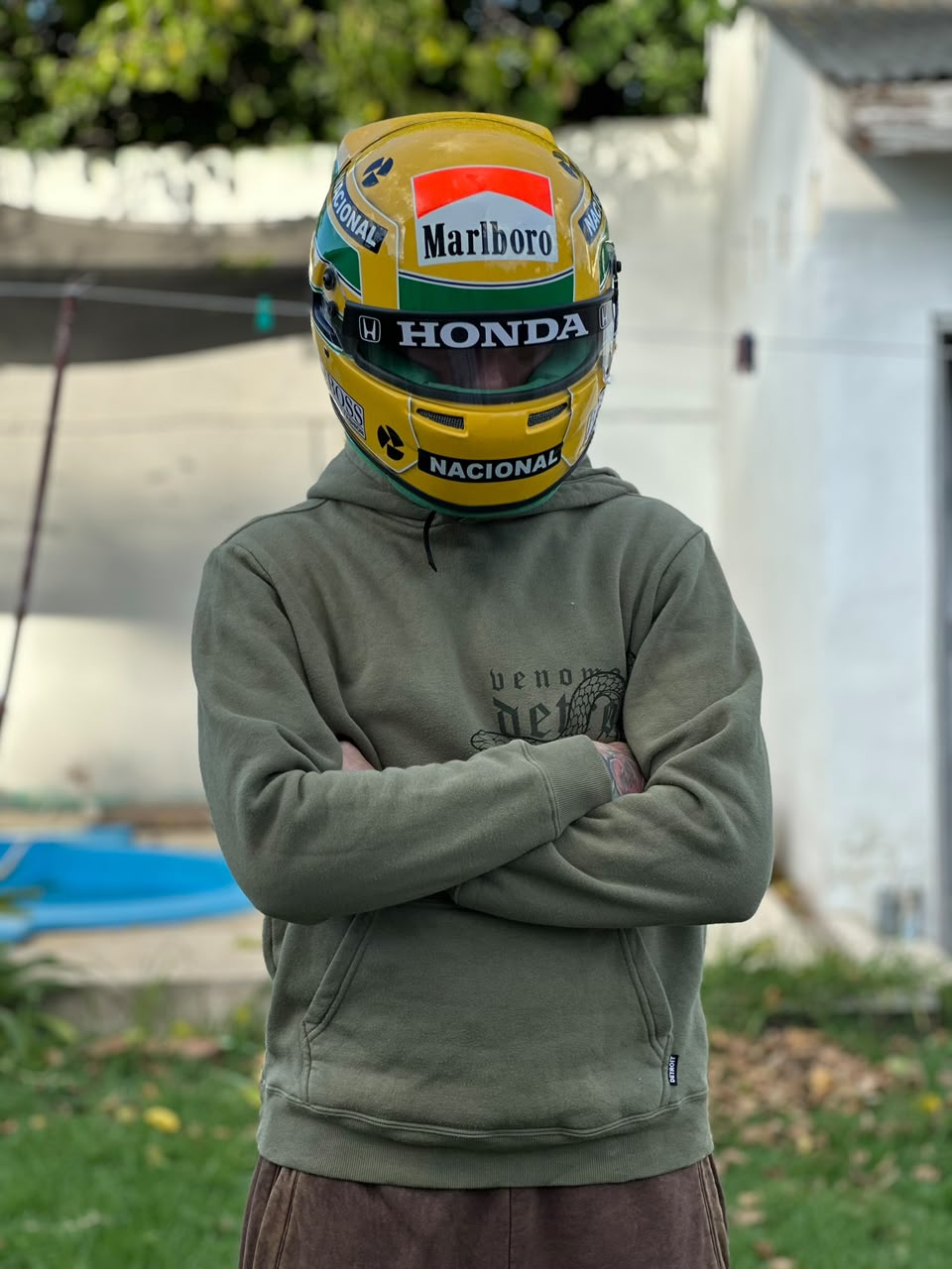 Ayrton Senna Honda Replica Helmet – Handcrafted Formula 1 Collectible