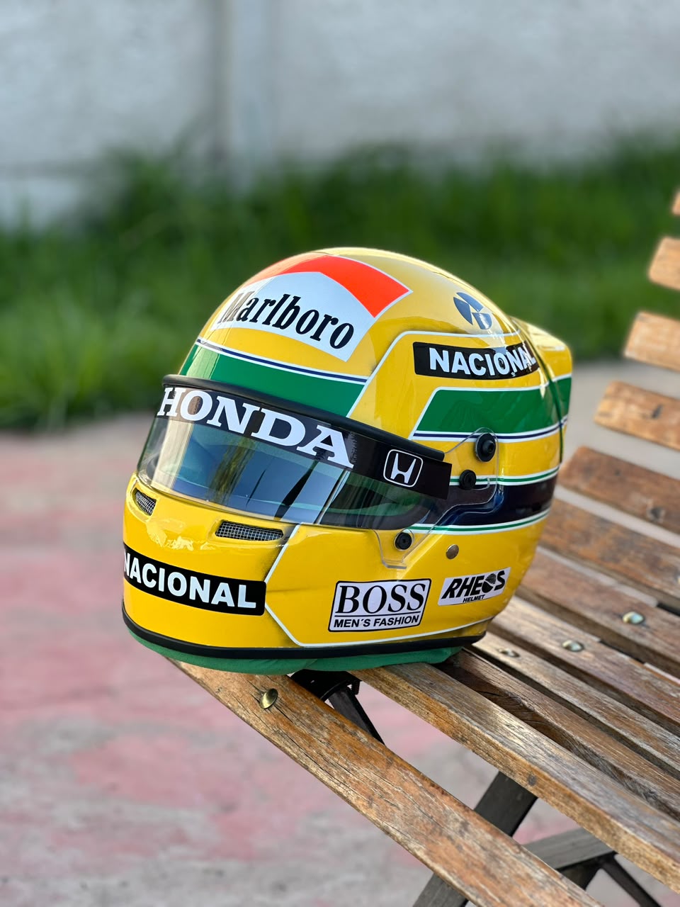 Ayrton Senna Honda Replica Helmet – Handcrafted Formula 1 Collectible