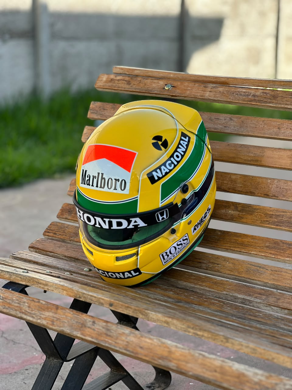Ayrton Senna Honda Replica Helmet – Handcrafted Formula 1 Collectible