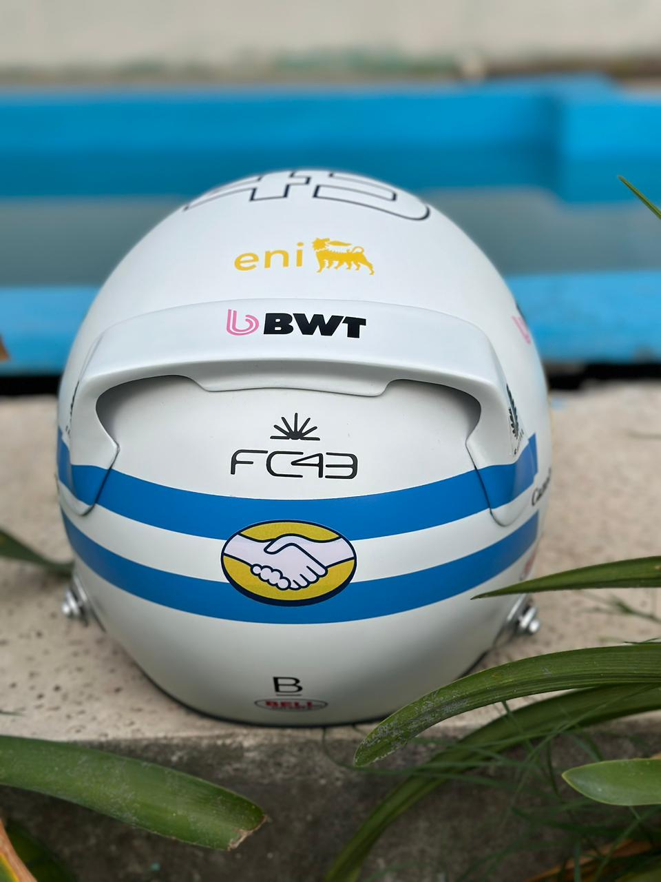 Franco Colapinto 2025 Full Scale Formula 1 Replica Helmet – Handmade Fiberglass Display Piece