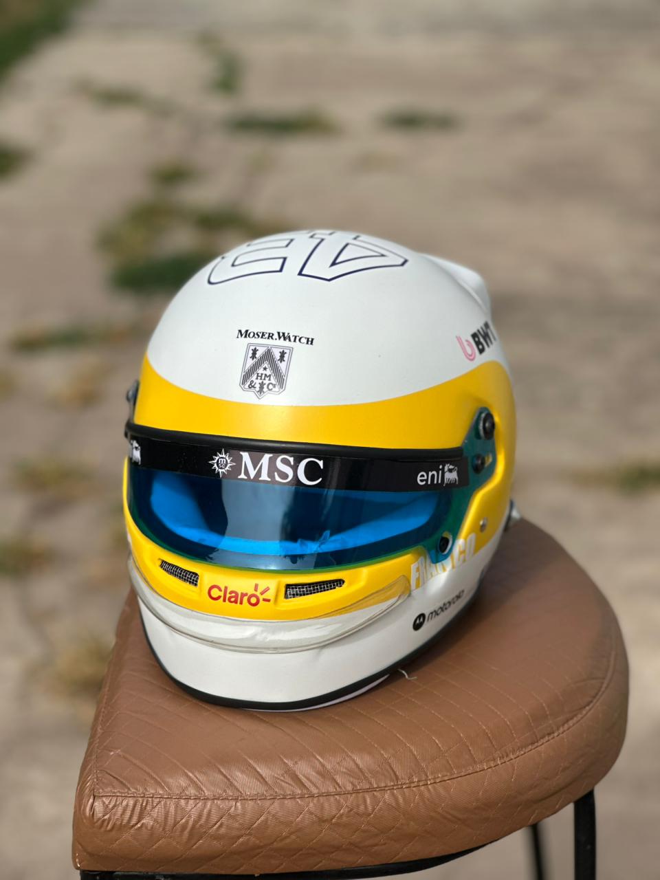 Franco Colapinto 2025 Full Scale Formula 1 Replica Helmet – Handmade Fiberglass Display Piece