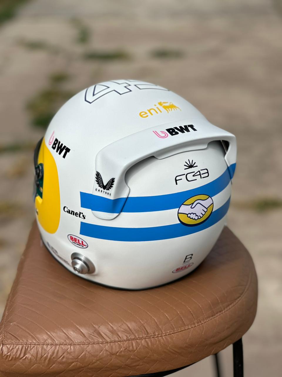 Franco Colapinto 2025 Full Scale Formula 1 Replica Helmet – Handmade Fiberglass Display Piece