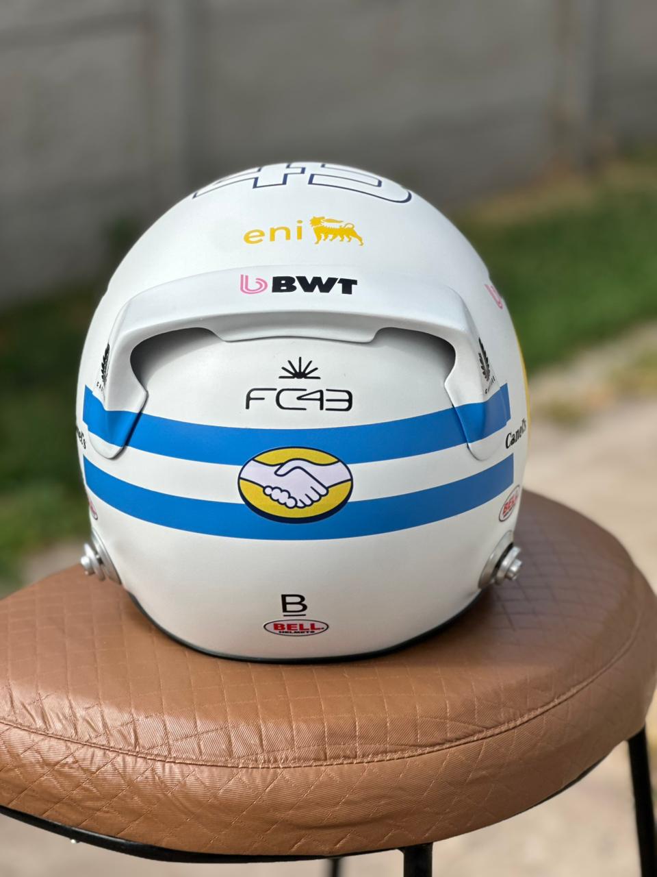 Franco Colapinto 2025 Full Scale Formula 1 Replica Helmet – Handmade Fiberglass Display Piece